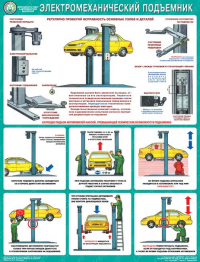 Безопасность в авторемонтной мастерской. Электромеханический подъемник 1л формат А2