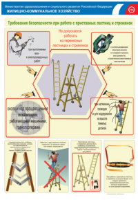 Требования безопасности при работе с приставных лестниц и стремянок, 2л, ф. А2 ламинир.