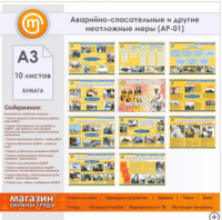 Аварийно-спасательные и другие неотложные работы (АСДНР) – 11 плакатов. Формат А-3.