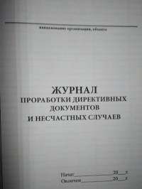Журнал проработки директивных документов и несчастных случаев